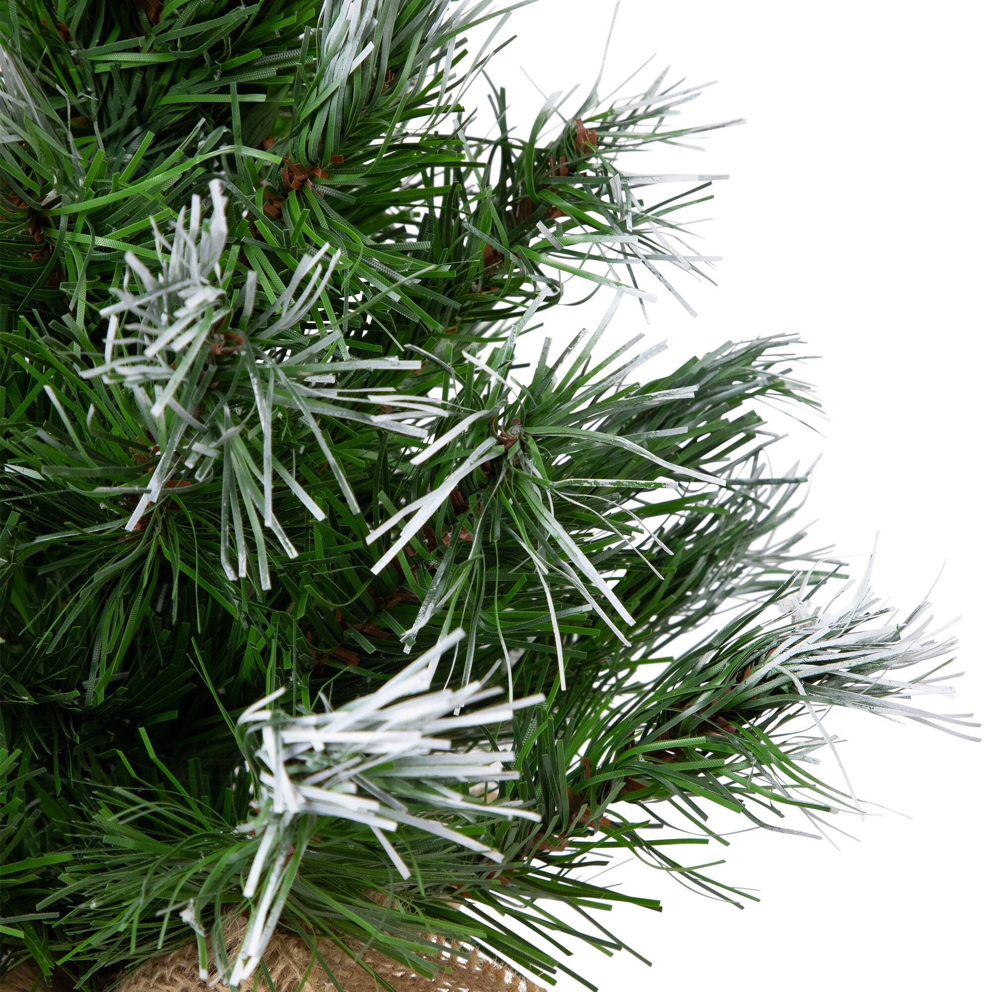 14" Unlit Whitecap Pine Artificial Mini Christmas Tree in Burlap Base